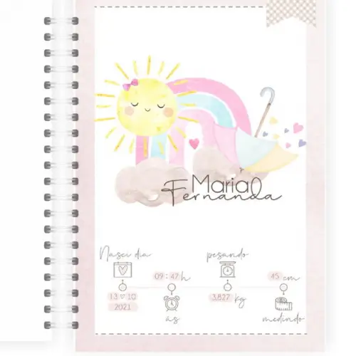 Caderneta de Vacinação Personalizada arco-iris