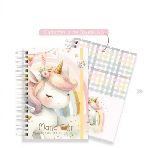 Caderneta de Vacinação Personalizada unicornio