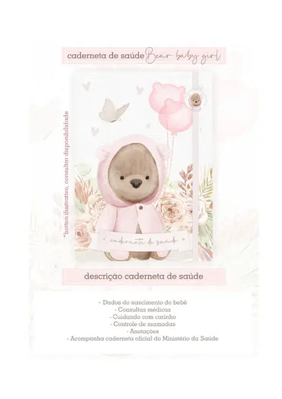 Caderneta de Vacinação Personalizada ursinha