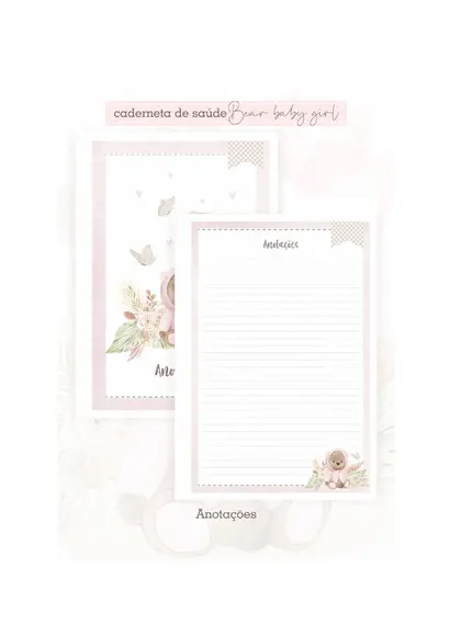 Caderneta de Vacinação Personalizada ursinha