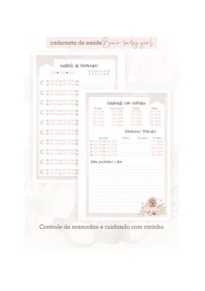 Caderneta de Vacinação Personalizada ursinha
