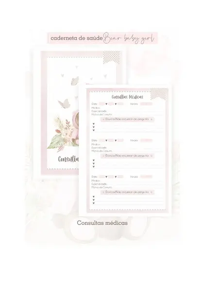Caderneta de Vacinação Personalizada ursinha