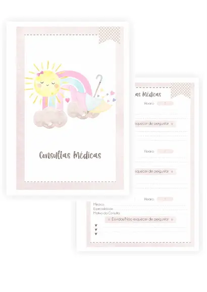 Caderneta de Vacinação Personalizada arco-iris