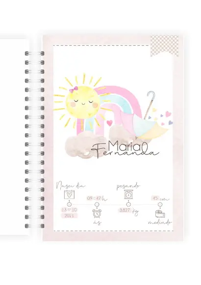 Caderneta de Vacinação Personalizada arco-iris