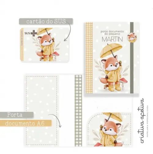 Caderneta de Vacinação Personalizada + Porta Documento