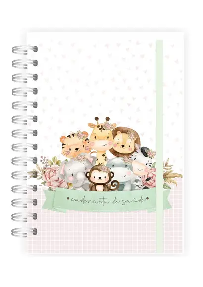 Caderneta de Vacinação Personalizada Safári Menina