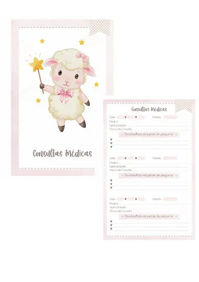 Caderneta de Vacinação Personalizada ovelhinha