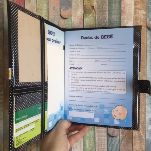 kit Capa para Caderneta de Vacinação com Capinha para Certidão
