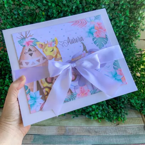 Kit Maternidade Personalizado com Álbum do Bebê e Caderneta
