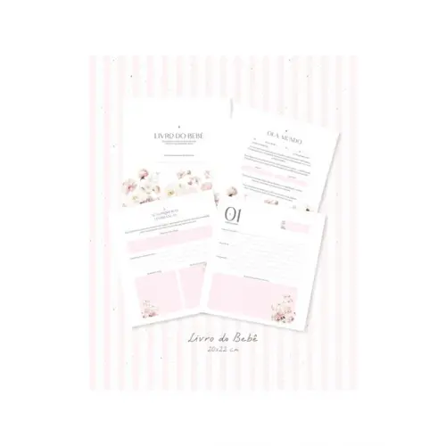 Livro do Bebê Personalizado Floral