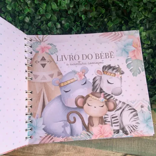 Livro do Bebê Personalizado floresta boho