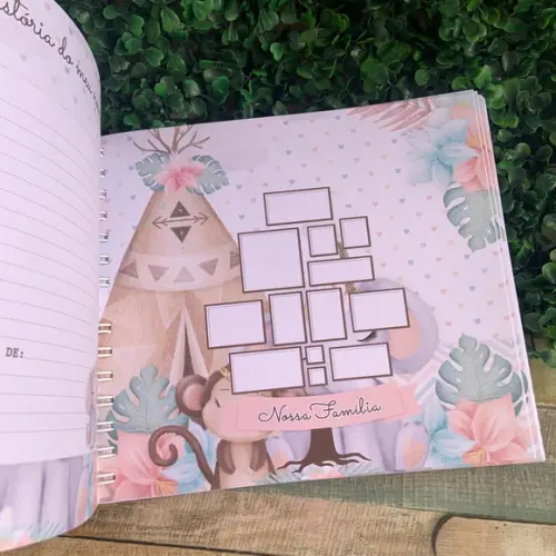 Livro do Bebê Personalizado floresta boho