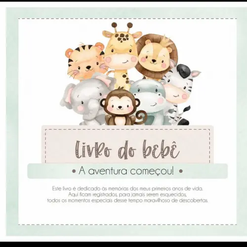 Livro do Bebê Personalizado Safári