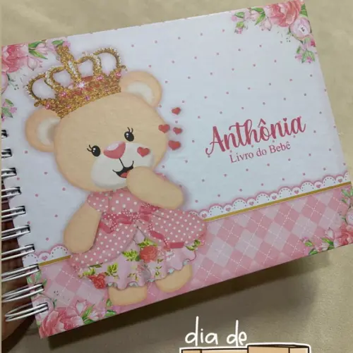 Livro do Bebê Personalizado Ursinha Realeza
