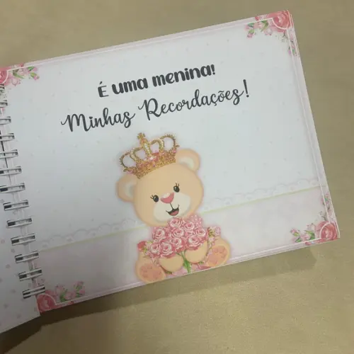 Livro do Bebê Personalizado Ursinha Realeza