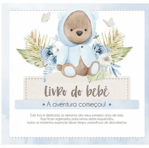 Livro do Bebê Personalizado Ursinho Azul