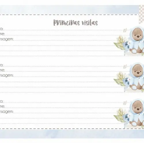 Livro do Bebê Personalizado Ursinho Azul
