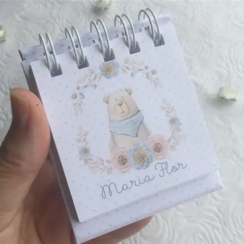 Mini Calendário Personalizado 8x9 cm | Kit com 15 Unidades