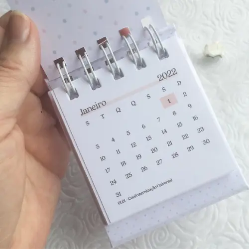Mini Calendário Personalizado 8x9 cm | Kit com 15 Unidades