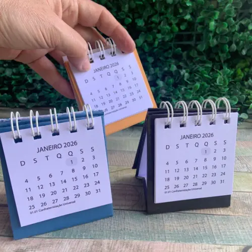 Mini Calendário Personalizado para Empresas | Kit com 30 Unidade