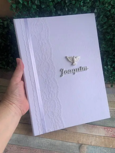 Pasta para Certidões e Documentos A4 em Tecido com Renda