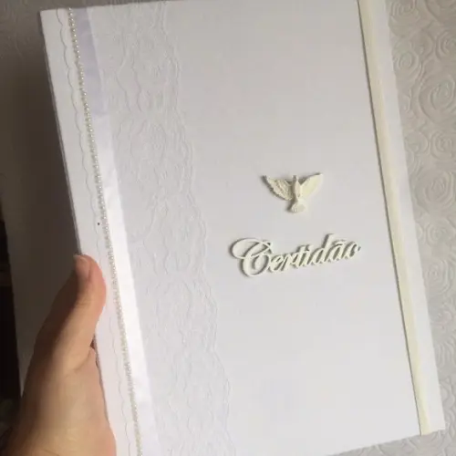 Pasta para Certidões e Documentos A4 em Tecido com Renda