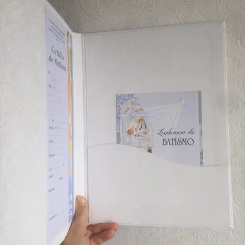 Pasta para Certidões e Documentos A4 em Tecido com Renda