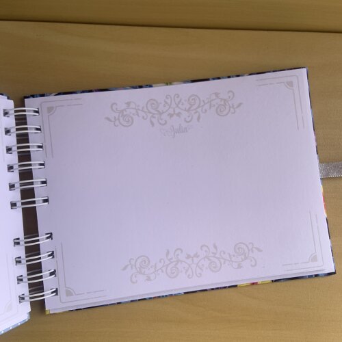 Caderno de Assinaturas 15 Anos floral azul coala baby