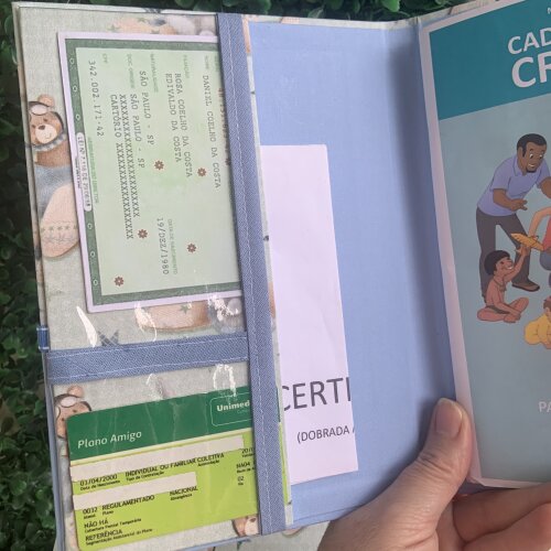 Capa para Caderneta de Vacinação Personalizada Ursinho
