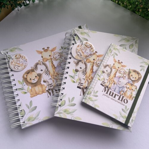 Kit Maternidade Personalizado com Álbum do Bebê e Caderneta