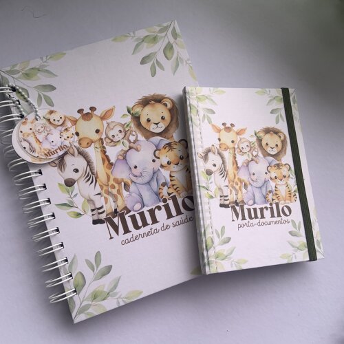 Kit Maternidade Personalizado com Álbum do Bebê e Caderneta