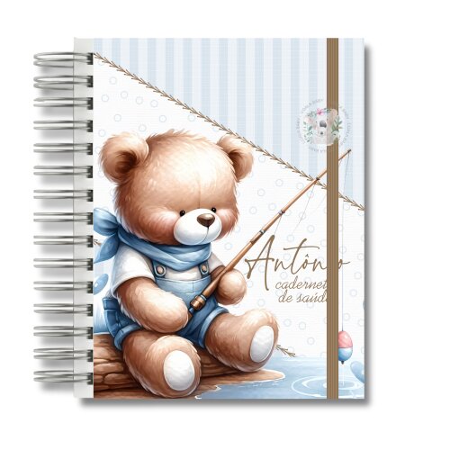 Caderneta de Vacinação Personalizada  urso pescador