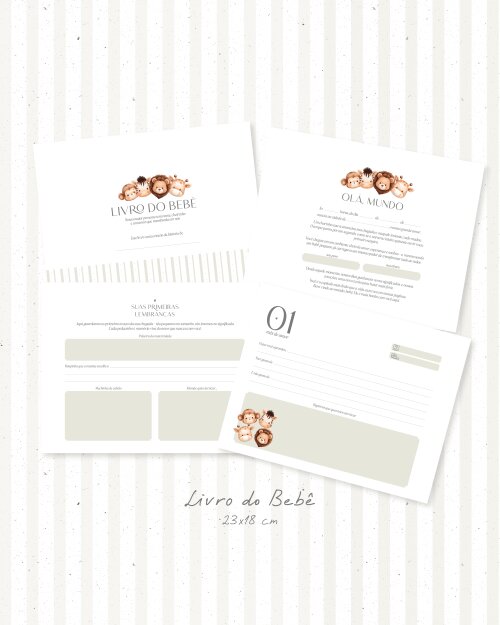 Livro do Bebê Personalizado Safári Baby