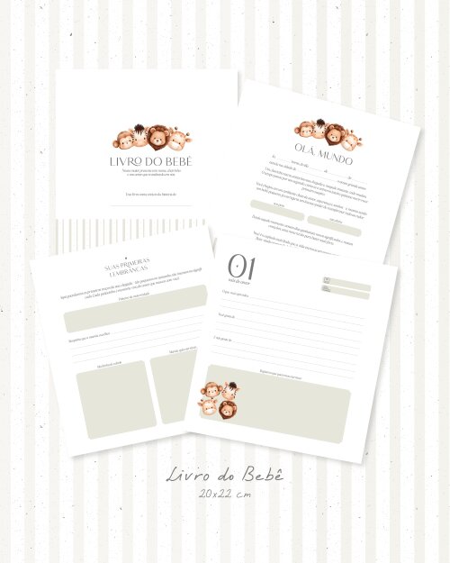 Livro do Bebê Personalizado Safári Baby