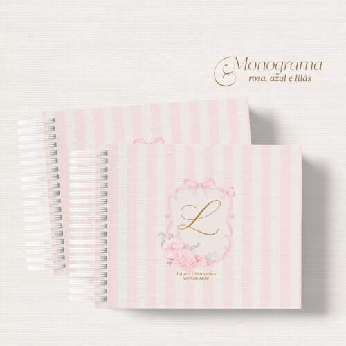 Livro do Bebê Personalizado Monograma Menina