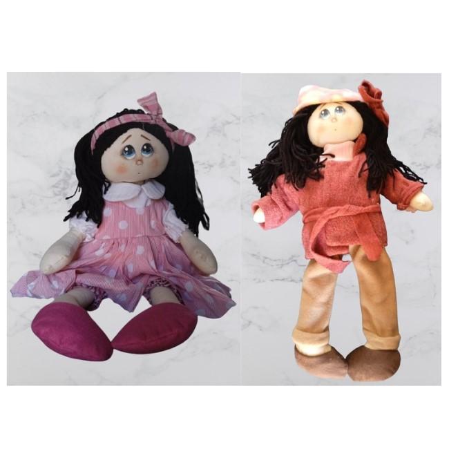Boneca de Pano com Roupas/5 trocas de roupa/roupa de boneca