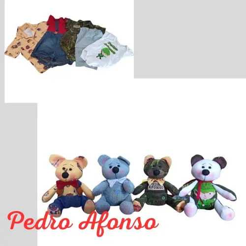 Urso Afetivo, feito com roupa afetiva