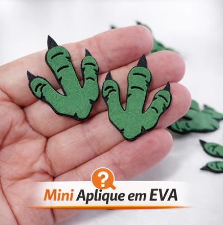 Mini Patinhas Dinossauro tAMANHO 4X3CM Aplique de EVA para lembra