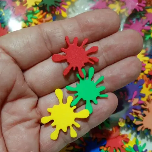 100 - Mini aplique de Eva 2,5cm Slime Manchinha de tinta - para