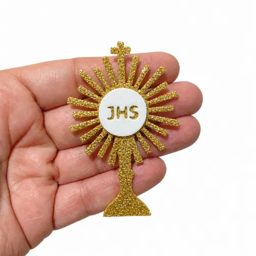 20 apliques Ostensório em EVA para festa de primeira comunhão eucaristia - Corpus Christi