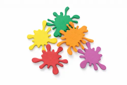 apliques para lembrancinha em EVA, pacote com 100 unidades SLIME, MANCHINHA DE TINTA