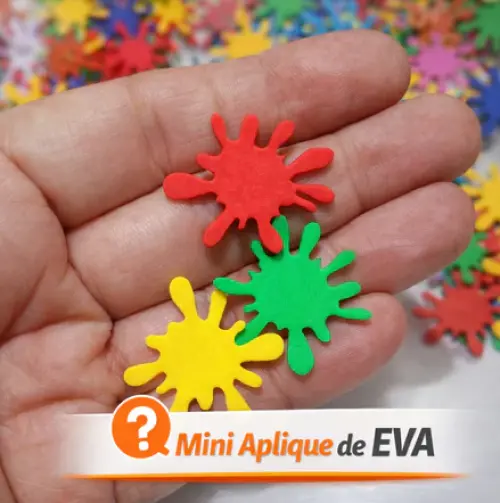 100 Mini aplique de Eva 2,5cm Slime Manchinha de tinta - para  enfeitar tubete e latinha