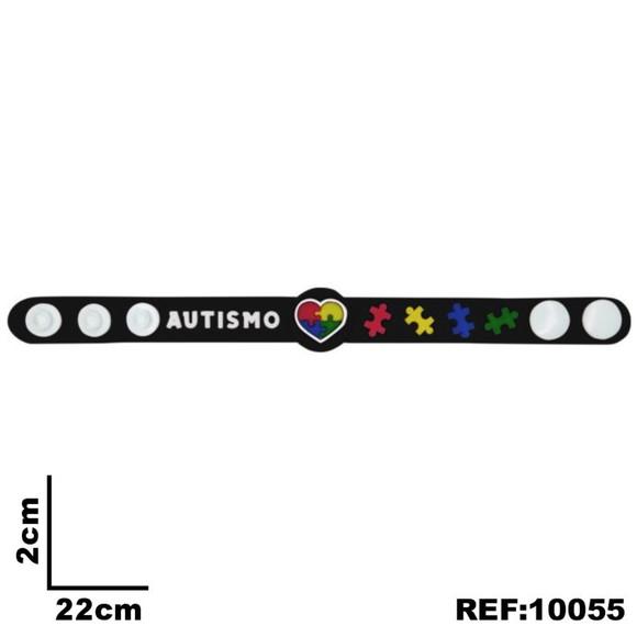 Pulseiras Modelo Autismo 19cm Pacote com 3 Unidades