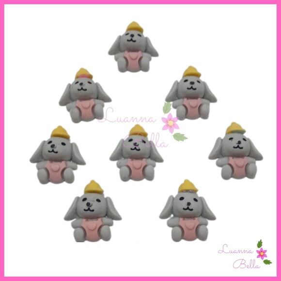 Aplique Cachorrinho Cinza de Resina - Pct c/10 unidades