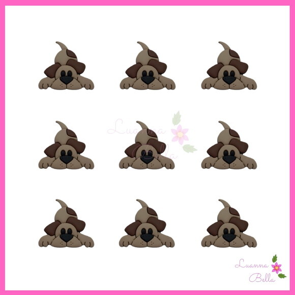 Aplique Cachorrinho Emborrachado - Pct c/ 7 Unidades