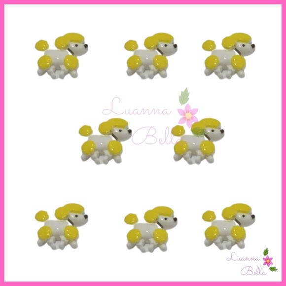 Aplique Cachorro Amarelo de Acrílico -Pct c/ 10 unids