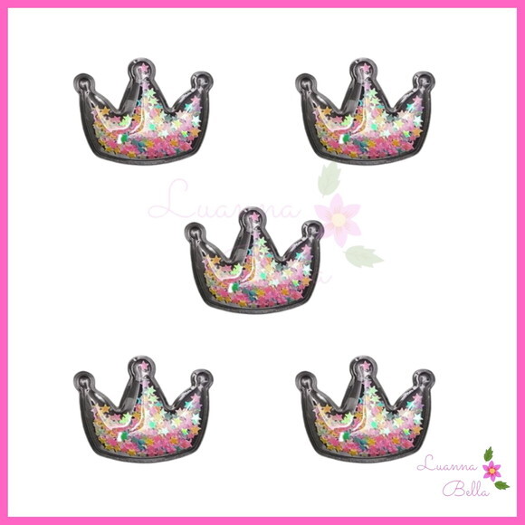 Aplique Coroa Com Enchimento Colorido - Pct c/4 unds
