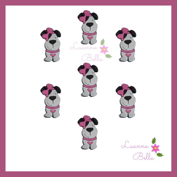 Aplique Emborrachado Cachorrinha - Pct c/7unds