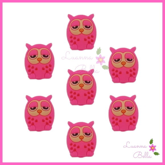 Aplique Emborrachado Coruja Rosa - pcts c/7unds