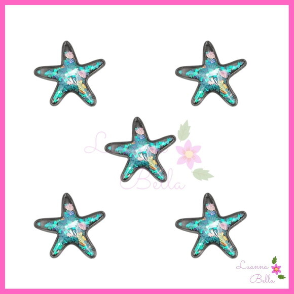 Aplique Estrela Azul Com Enchimento - Pct c/4 unds